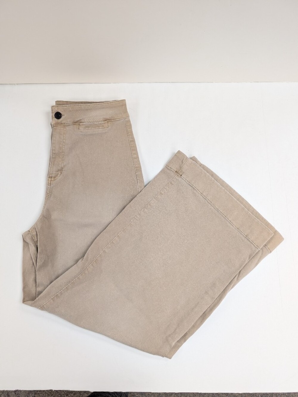 LC Lauren Conrad Cream Khaki Wide Leg Trouser Pants Size 12 [221]
